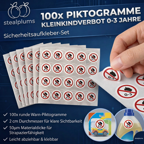 100x warnaufkleber jahre - warnaufkleber, 0-3