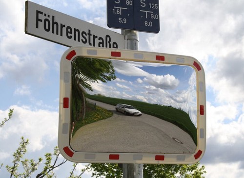 Verkehrsspiegel top view - verkehrsspiegel,
